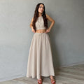Ladies Ramie Vest & Long Skirt Set