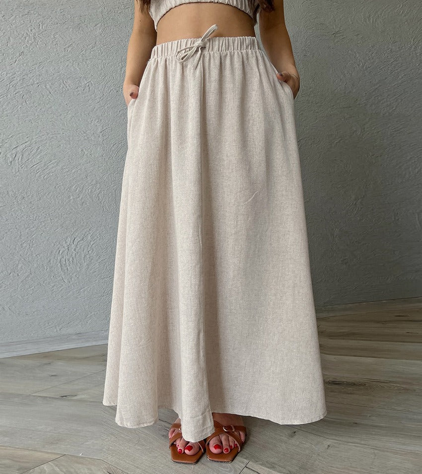 Ladies Ramie Vest & Long Skirt Set