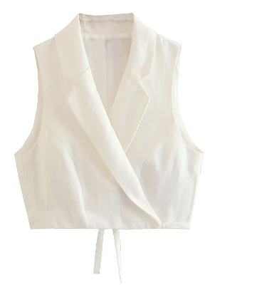 Florence Set / Women's Linen Blend Fitted Vest (One Piece)