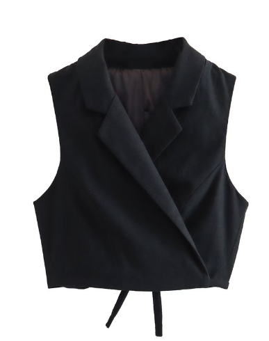 Florence Set / Women's Linen Blend Fitted Vest (One Piece)